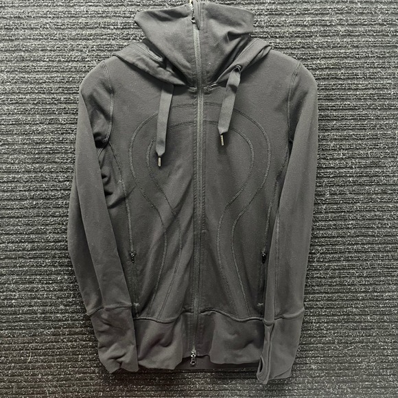 lululemon athletica Tops - Lululemon Define Full Zip Hoodie Black Fleece Jacket Size 6 Funnel Neck Hooded